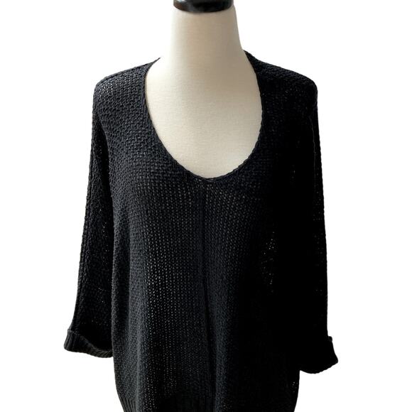 Wishlist Women's Black Open Knit Sweater Size S/M - Picture 1 of 10